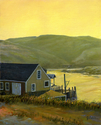 Painting--Oil-LandscapeMonhegan Wharf at Sunset