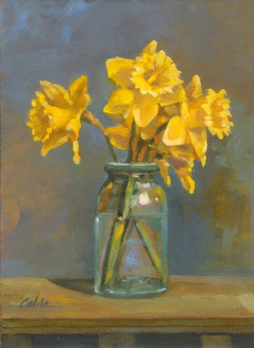 Painting-Still Life-Early daffs