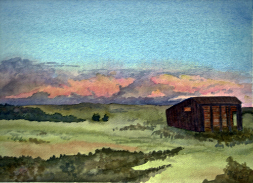 Painting-Landscape-Dusk on Farm