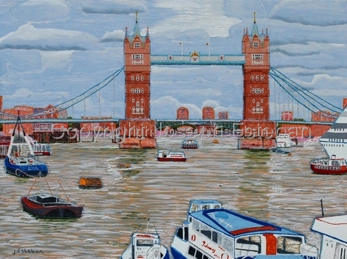 Painting-Oil-Tower Bridge, 2007 <br>London, UK