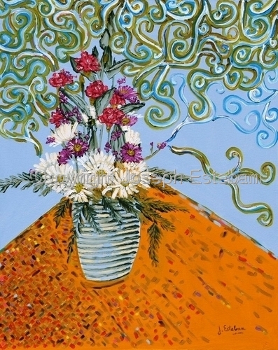 Painting-Vase of Daisies <br> 2009