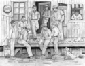 Drawing--Pencil-PortraitTHE CHECKER PLAYERS