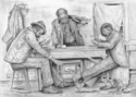 Print Making-THE CHECKER PLAYERS