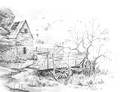Print Making-OLD BARN AND WAGON