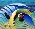 Painting--Acrylic-AbstractThree Surfers