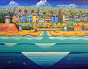 Painting--Acrylic-CityscapeTwo Cardiffs<br><font size=-2>2007</font>