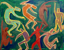 Painting--Acrylic-AllegoricalCircle Dance in Dark