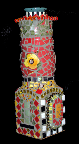 Mosaic-Yellow Poppy Pedestal
