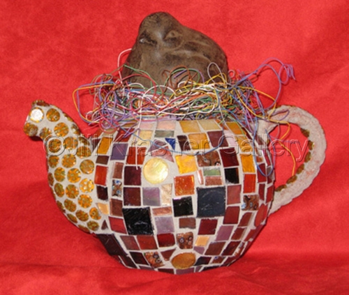 Mosaic-NESTED BIRD TEAPOT