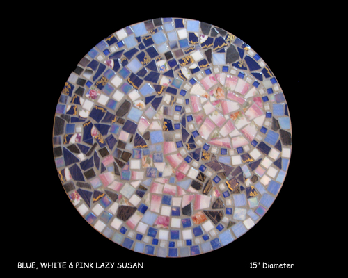 Mosaic-BLUE&WHITE Lazy Susan
