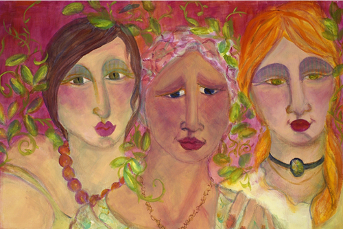 Painting-Figurative-New Friends, Old Friends