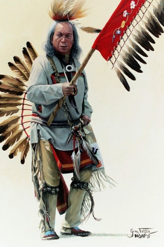 Painting-Acrylic-Eagle Feather Staff