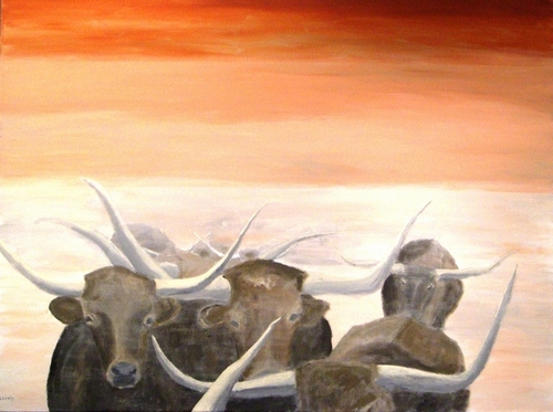Burnt Orange Longhorn Abstract