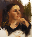 Kathy In Black (Oil Sketch)