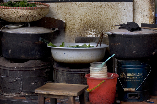 Photography-cooking street greens