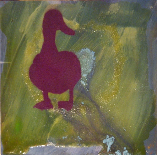 Painting-Oil-Purple Duck