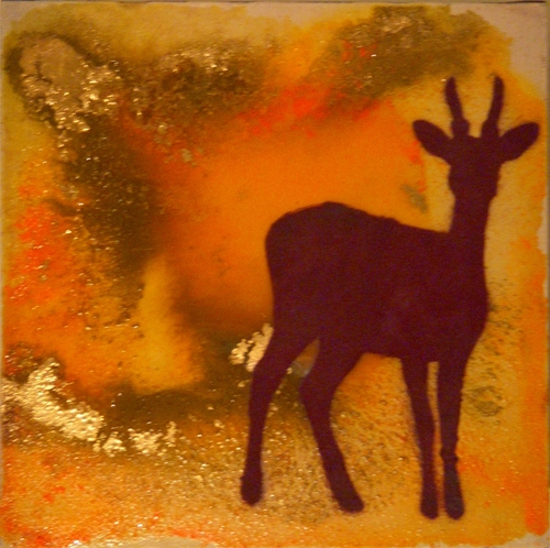 Painting-Plum Baby Deer