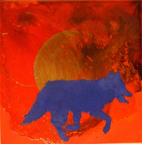 Painting-Blue Wolf