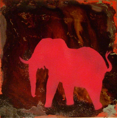 Painting-Oil-Pink Elephant
