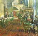 Painting--Oil-FigurativeStreet Cafe, Piza