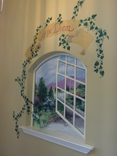 Painting-Floral-Window scene