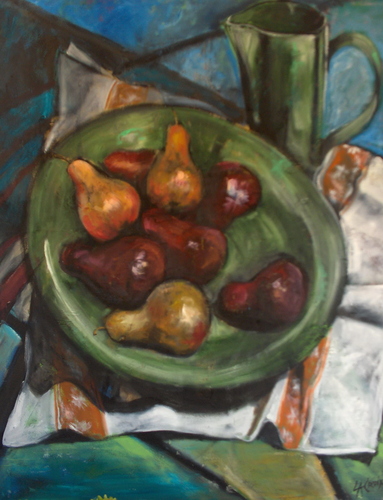 Painting-Still Life-Bowl of Pears