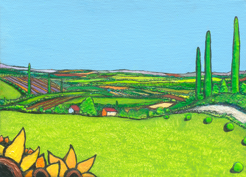 Painting-Landscape-Summer in Tuscany #8
