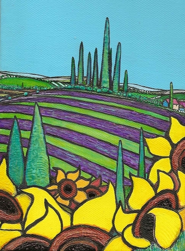 Painting-Landscape-Lavender Fields of Tuscany #4