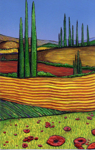 Mixed Media-Tuscan Landscape Series #101
