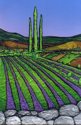 Mixed Media-Tuscan Landscape Series #103