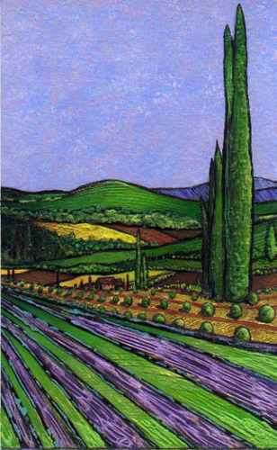 Mixed Media-Tuscan Landscape Series #104