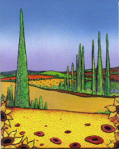 Mixed Media-Tuscan Landscape Series #109