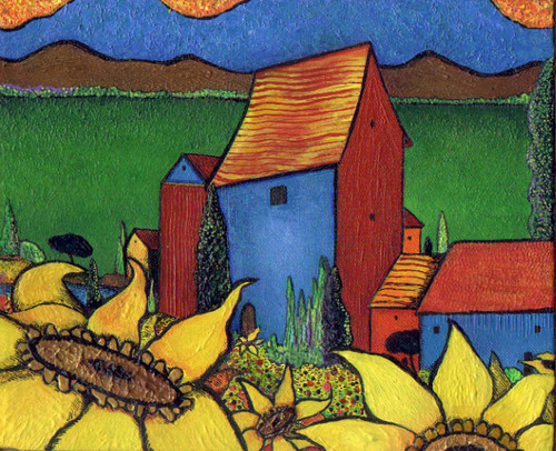 Mixed Media-Tuscan Landscape Series #27