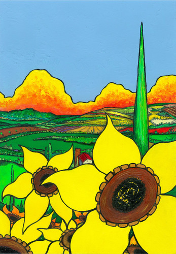 Painting-Sunflowers on a Blue Sky No. 3