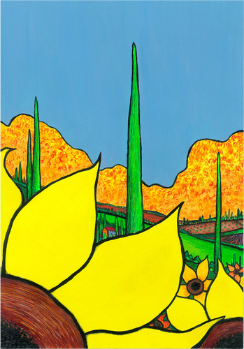 Painting-Sunflowers against a Blue Sky No. 4