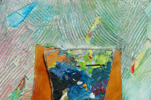 Mixed Media-Non-representational-Blue Palette III, Detail
