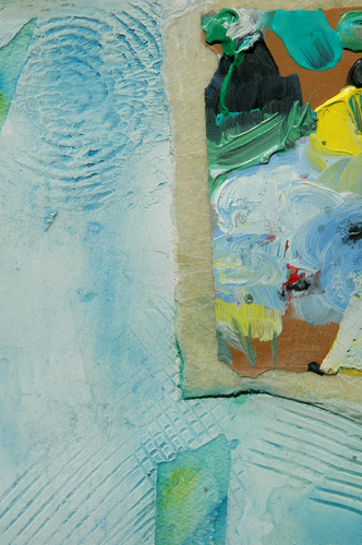 Mixed Media-Non-representational-Turquoise Palette, Detail