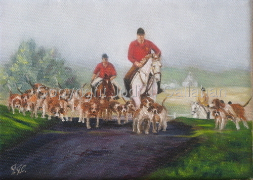 Painting-Sports-Misty Morning Fox Hunt