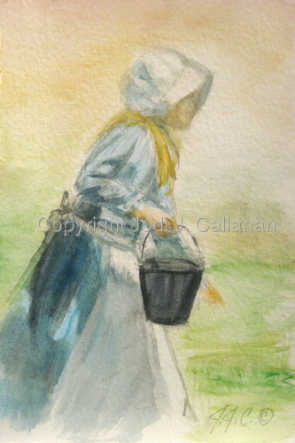 Painting-Figurative-To Fetch a Pail of Water