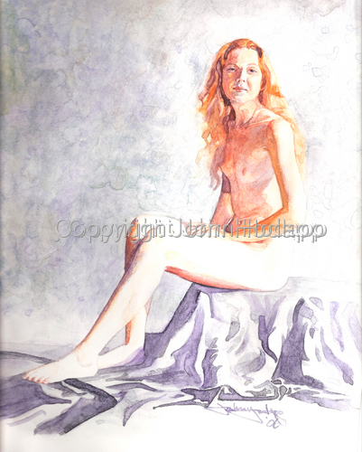Painting-Figurative-Seated Nude