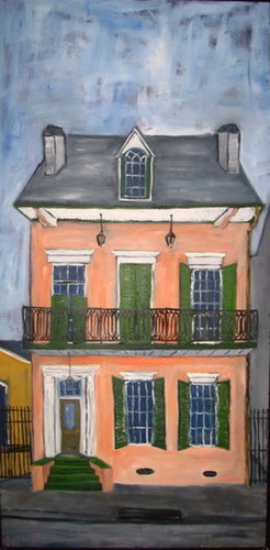 Painting-Cityscape-Green Steps