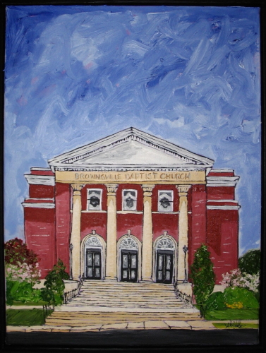 Painting-Cityscape-Brownsville Baptist