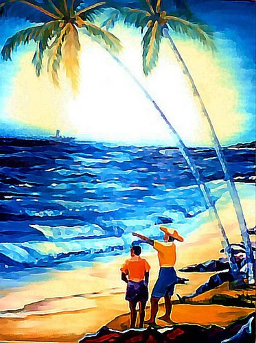 Painting-Genre-At The Coast