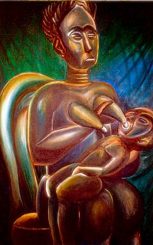 Painting-Symbolism-Madona and Child