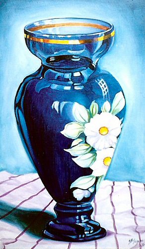 Painting-Still Life-The Blue Vase