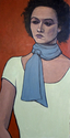 Painting--Acrylic-ExpressionistJanice with Blue Scarf