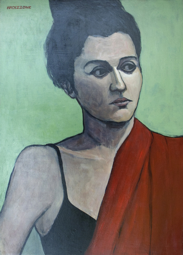 Painting--Acrylic-ExpressionistWoman With Eyes Lined