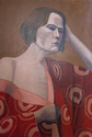 Painting--Acrylic-ExpressionistWoman in Patterned Dress