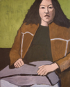 Painting--Acrylic-ExpressionistGirl In Brown Coat