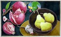 Print Making--Still LifePears and Pomegranates